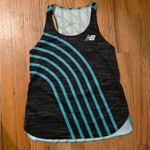New Balance Women's Black Tank Top with Blue Stripes